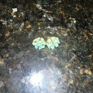 Tory Burch Gold and Teal Earrings
